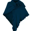 Discount Damen Dreieck Rüschen Poncho, Dunkelblau Damen Ponchos