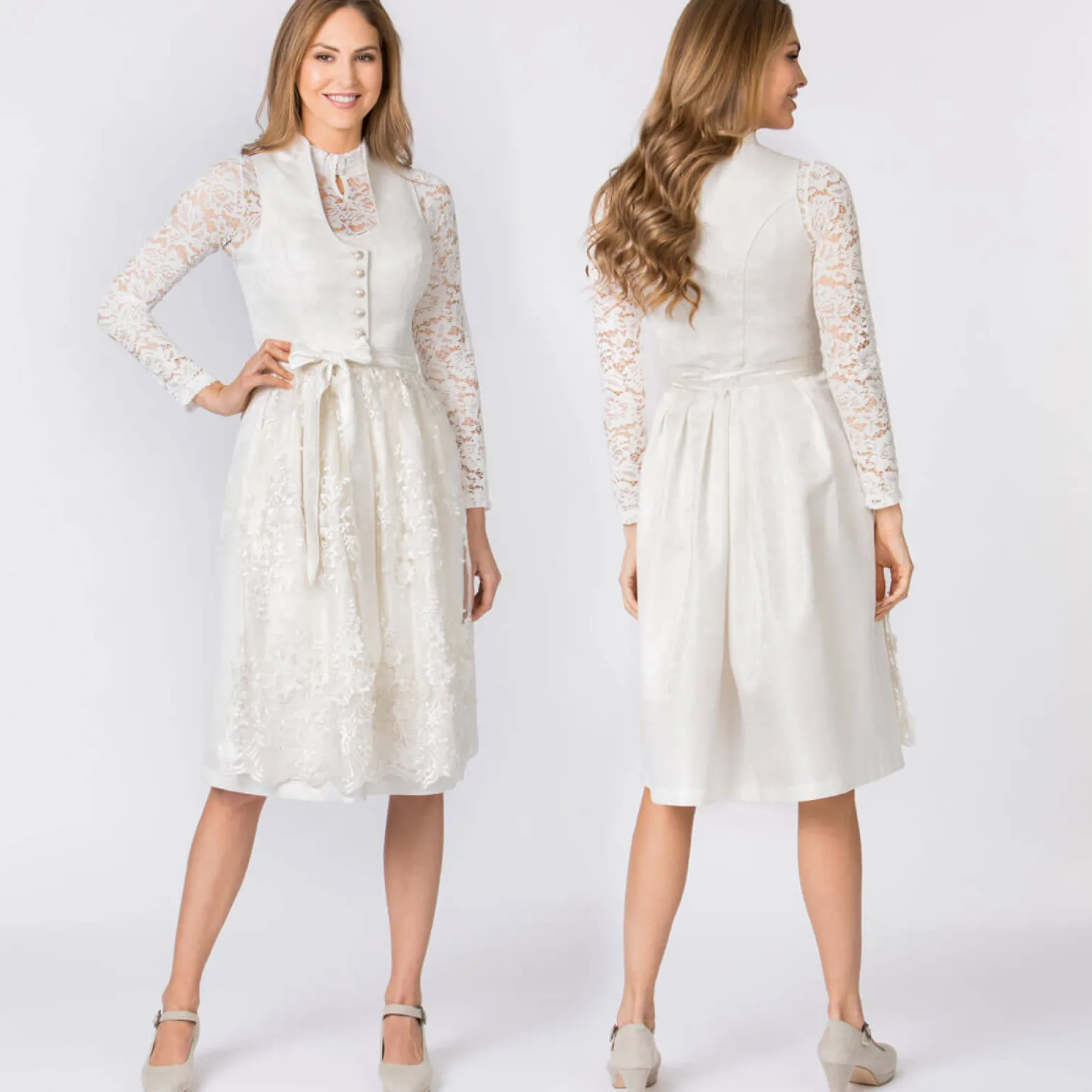 Best Sale Damen Festtagsdirndl "Danice", Creme Damen Dirndl