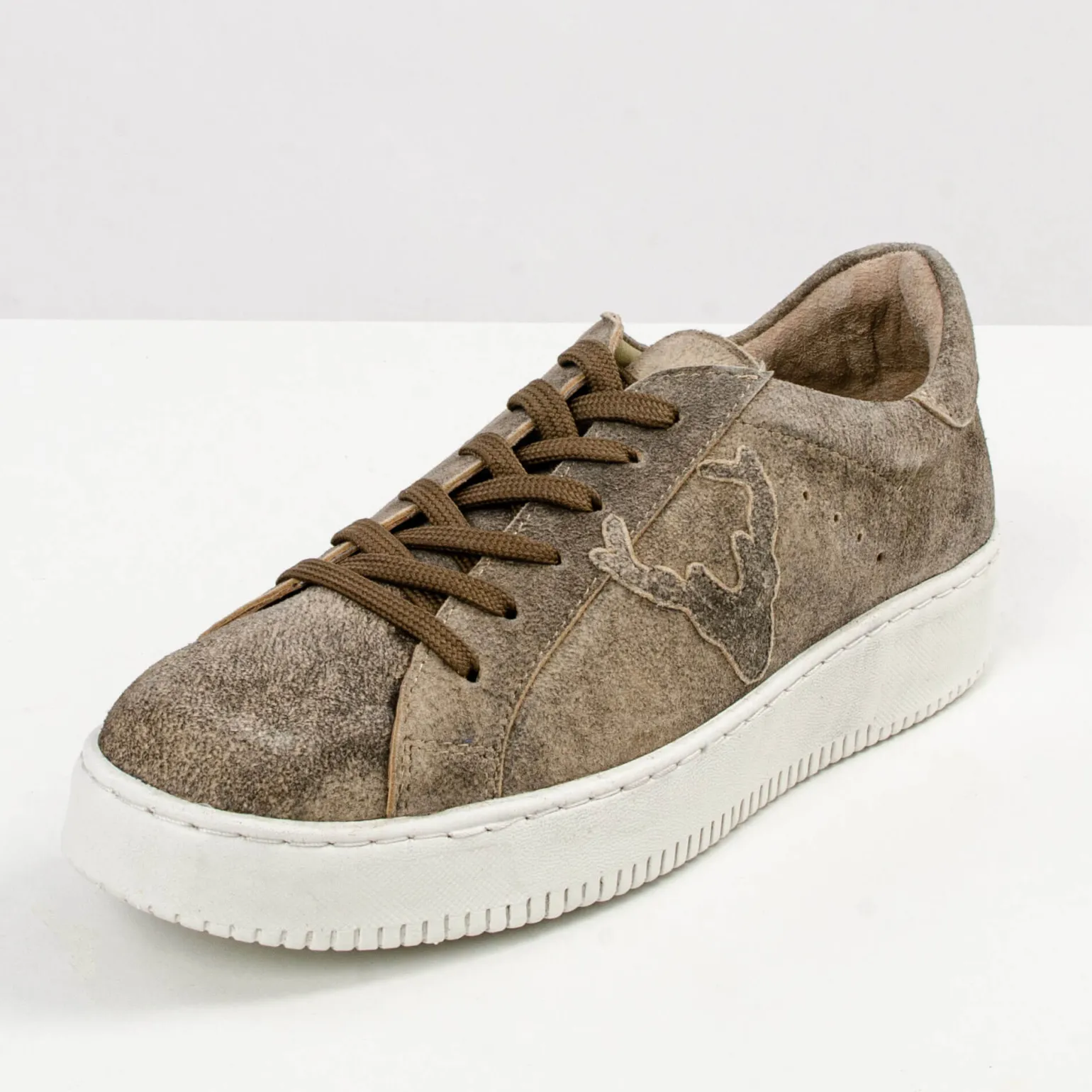 Hot Damen Leder-Sneaker "Sandy", Tabak Damen Schuhe & Socken