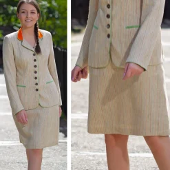 New Damen Leinenrock "Karin", Sand Damen Mieder & Röcke