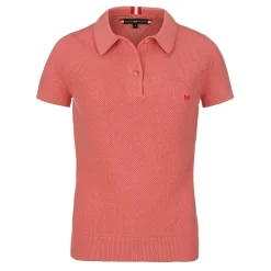 Store Damen Strick Polo "Emma", Aprikot Damen Polos