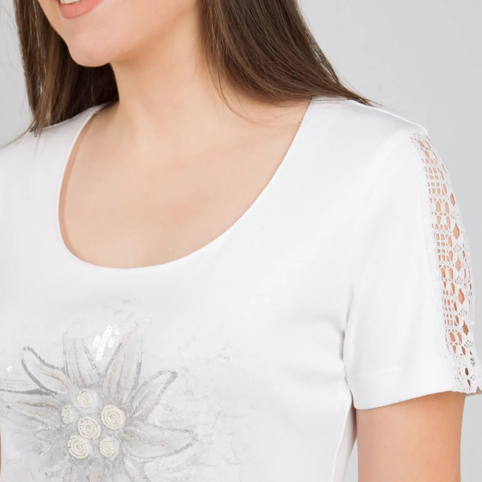 Sale Damen T-Shirt "Edel" mit Spitze, Damen Shirts