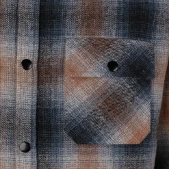 Cheap Herren Flanellhemd "Karo", Blau-Orange Herren Hemden