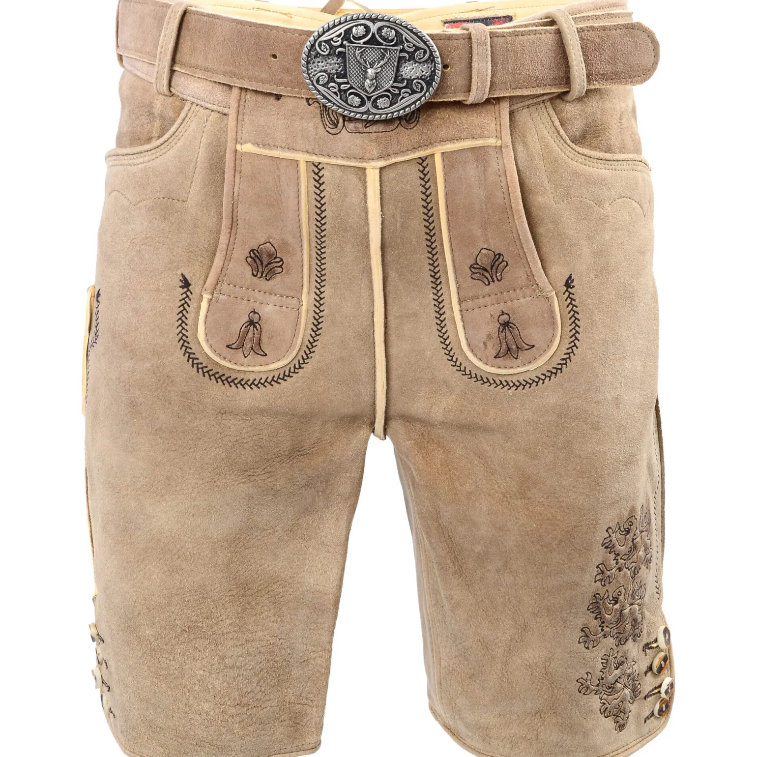 Cheap Herren Hirschlederhose "Kärnten", Hell Herren Lederhosen