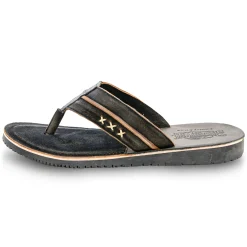 New Herren Leder Flip Flop, Anthrazit Herren Schuhe