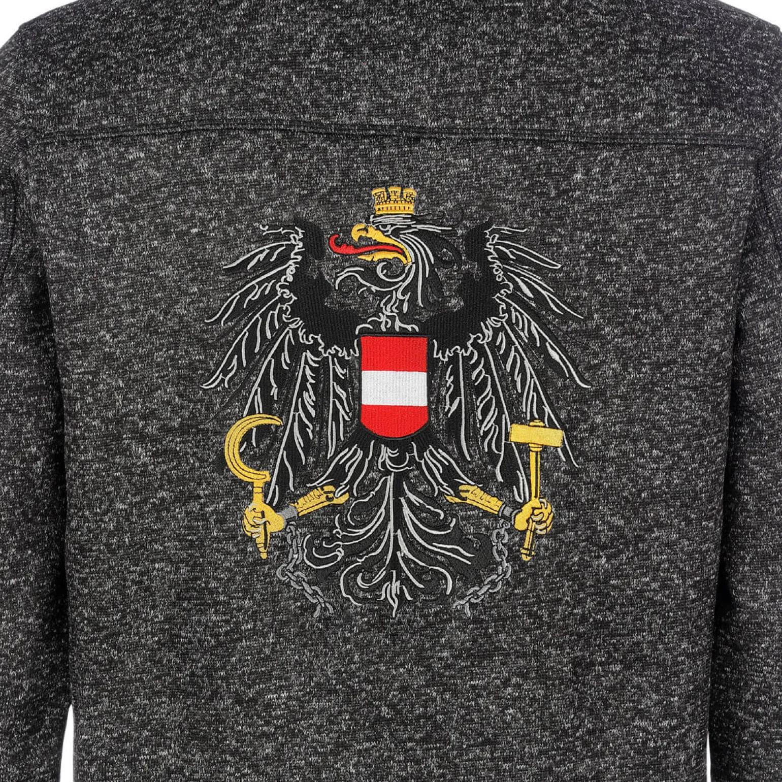 Hot Herren Strickfleece Jacke "Österreich", Anthrazit Herren Jacken