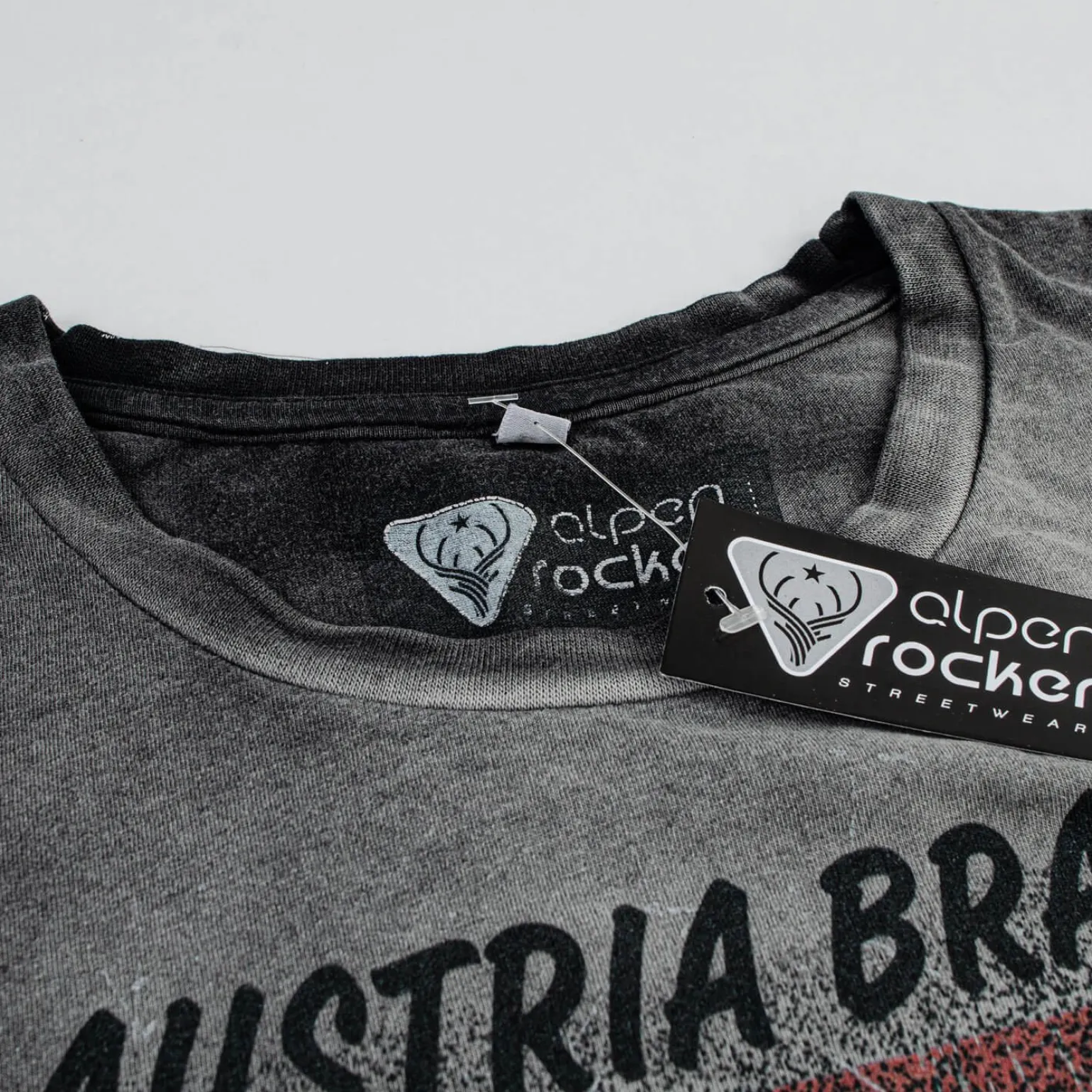 Discount Herren T-Shirt Alpenrocker "Wuid Wia", Schwarz Herren Shirts