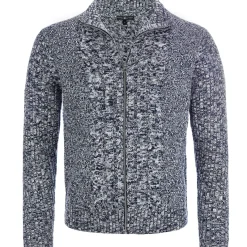 Shop Herren Zopf-Strickjacke "Noel", Navy-Melange Herren Jacken